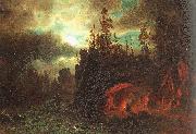 Albert Bierstadt The Trappers Camp oil on canvas